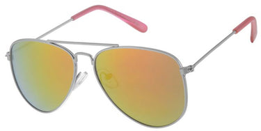 Pilot glasses in metal for children 5-8 years - Silver with red tips